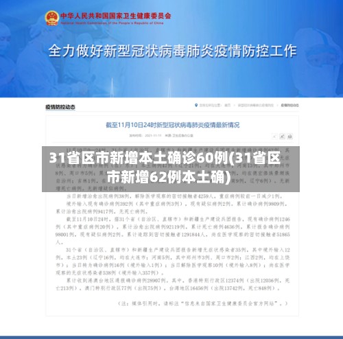 31省区市新增本土确诊60例(31省区市新增62例本土确)-第3张图片