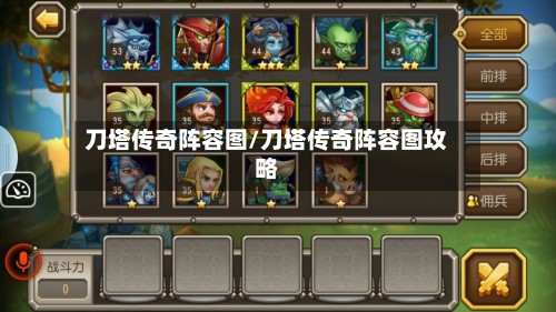刀塔传奇阵容图/刀塔传奇阵容图攻略