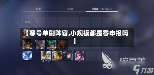 【寒号单刷阵容,小规模都是零申报吗】