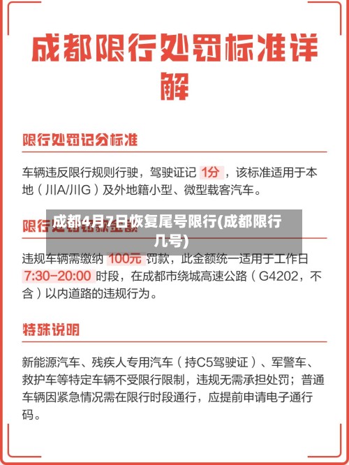 成都4月7日恢复尾号限行(成都限行几号)-第3张图片