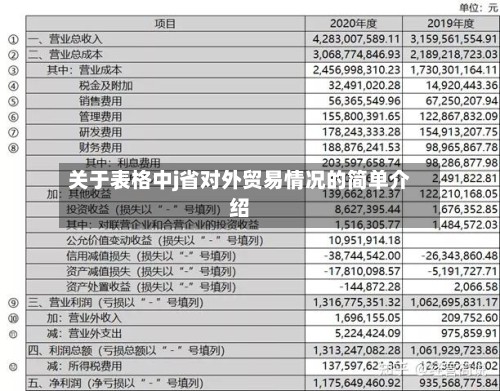 关于表格中j省对外贸易情况的简单介绍