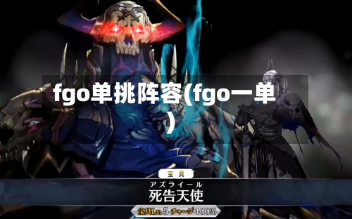 fgo单挑阵容(fgo一单)